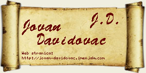 Jovan Davidovac vizit kartica